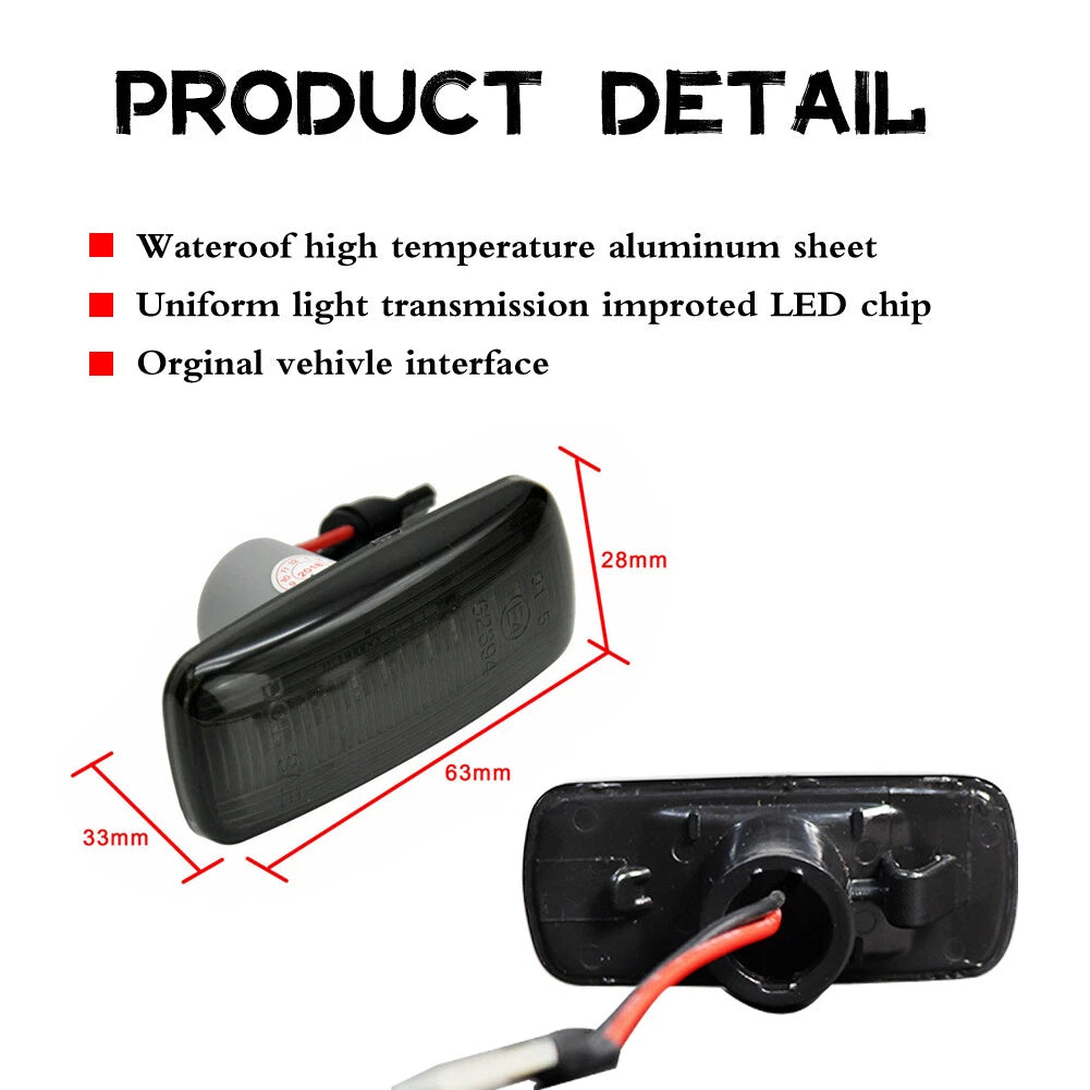 Amber Red Smoked Fender Side Marker Lights for RAM Double Wheel (2010–2018)