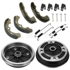 2X Front Wheel Brake Drum Hub & Brake Shoes for Kawasaki KAF540 Mule (2020-2030)