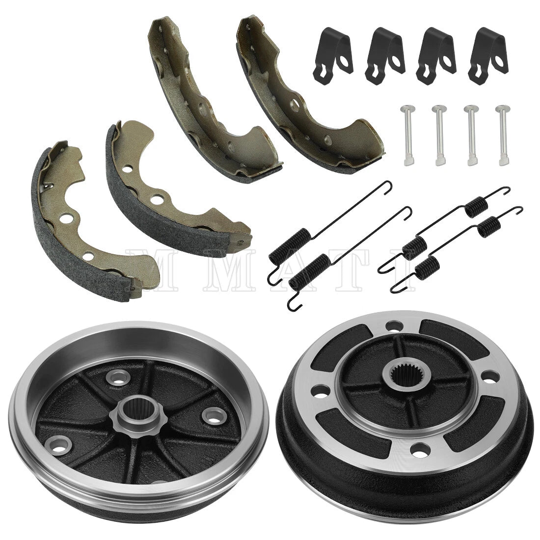 2X Front Wheel Brake Drum Hub & Brake Shoes for Kawasaki KAF540 Mule (2020-2030)