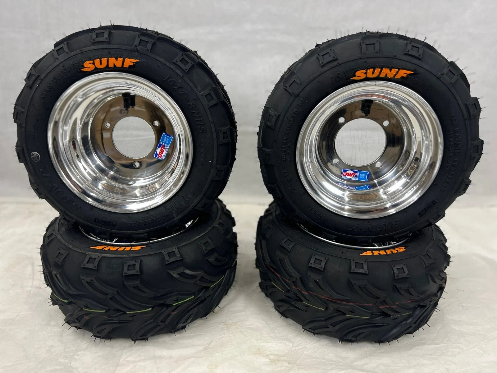 Set of 2 Polished Aluminum Wheels Rims for Honda TRX70 (16x7-8)