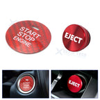 Red Carbon Engine Start + Cigarette Lighter Button Trim for Mazda (2014–2020)