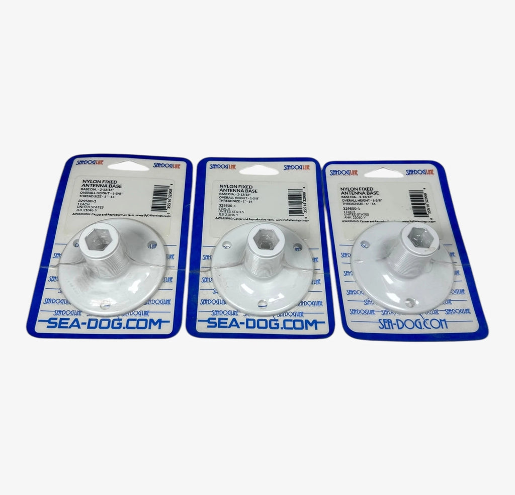 Set of 3 Nylon Fixed Antenna Base for Sea Dog Line (329500-1)