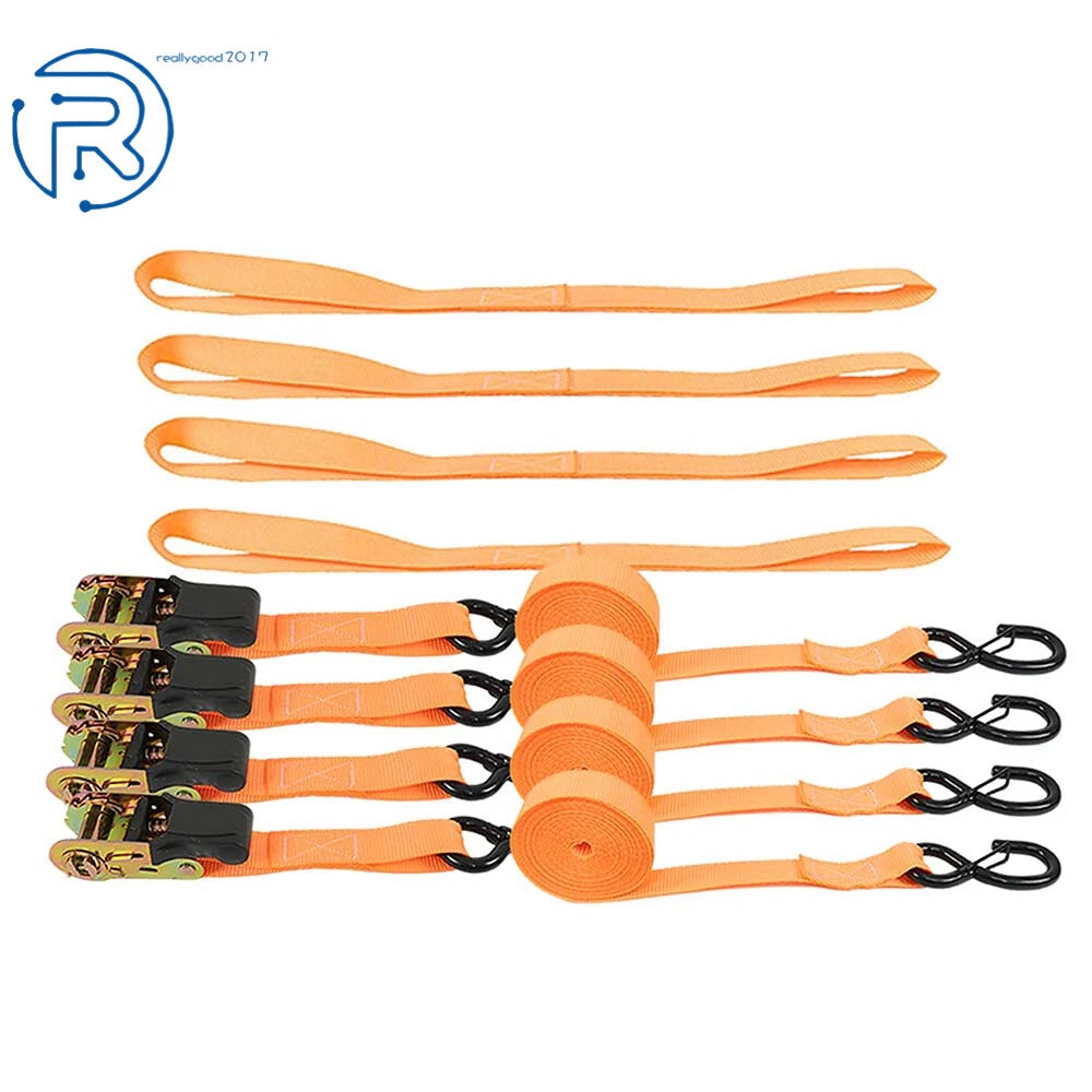 4X 1 Inch Ratchet Straps 15 Ft 2200 Lb for Truck Tie Downs