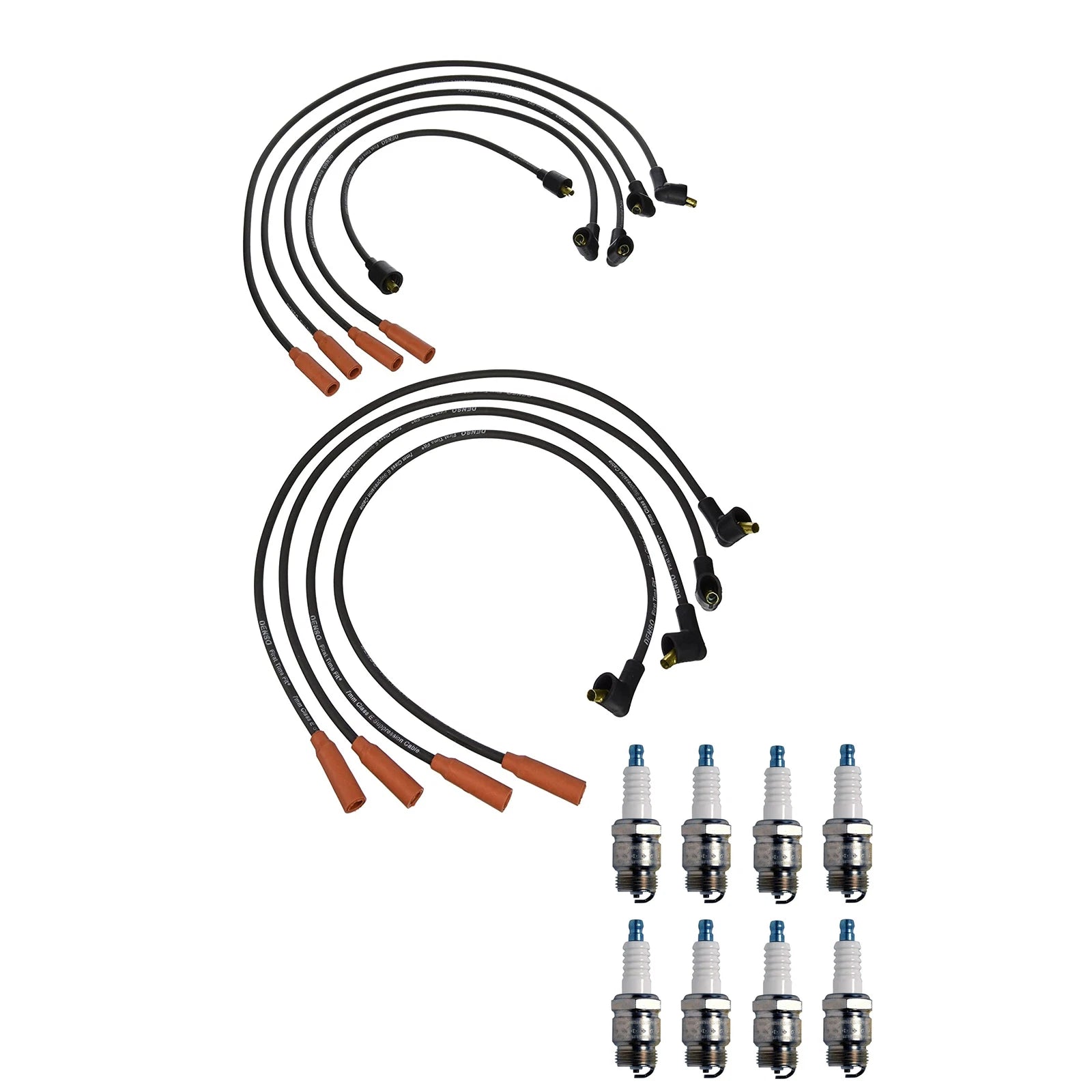 Denso Wire Set & 8 U-Groove Spark Plugs for Ford Mercury V8 (0.035)