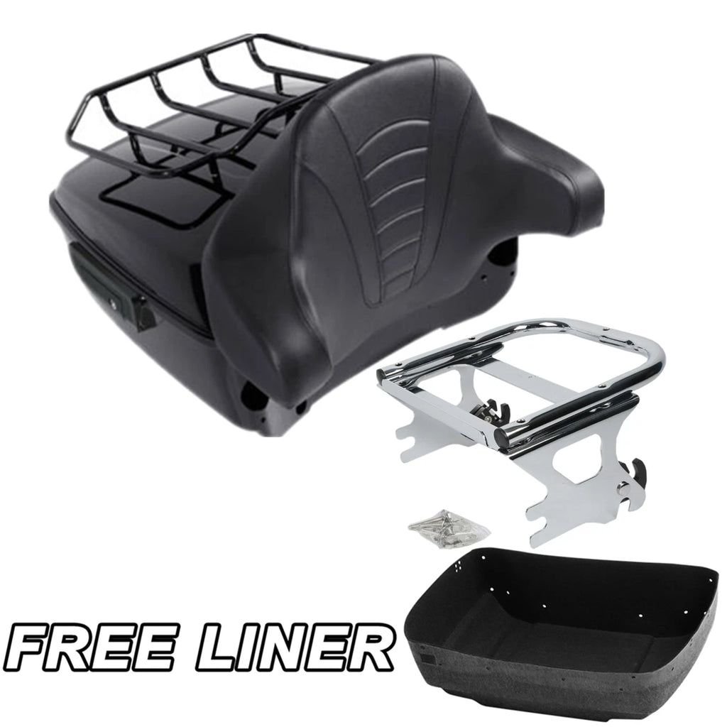 Black King Trunk Pad for Harley Street Road Glide (1997–2008)