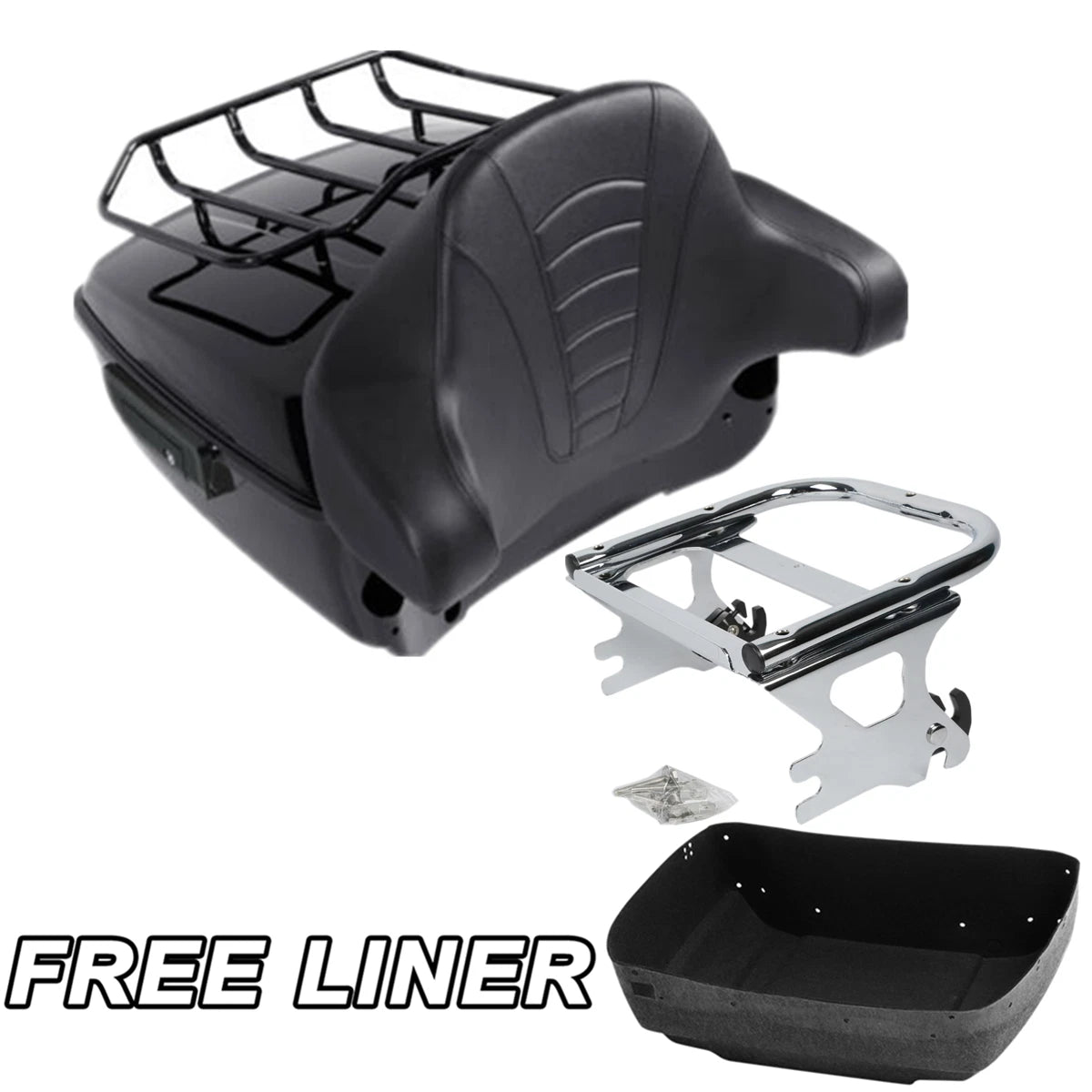 Black King Trunk Pad for Harley Street Road Glide (1997–2008)
