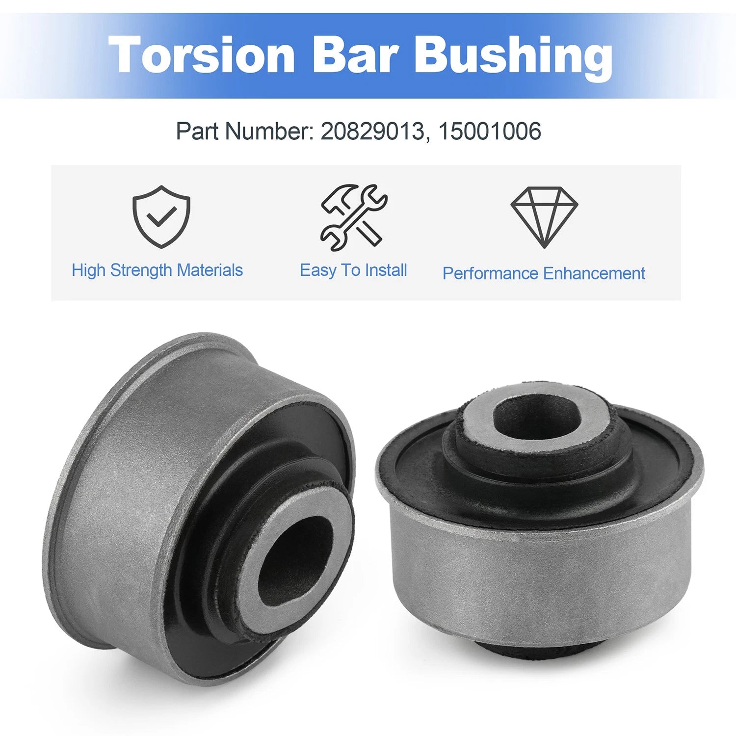 2X Torsion Bar Support Insulator for Chevrolet Silverado GMC Sierra (2007–2018) 20829013