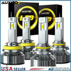9005 + H11 LED Headlight Bulbs Kit for High/Low Beam (6500K, 80000LM)