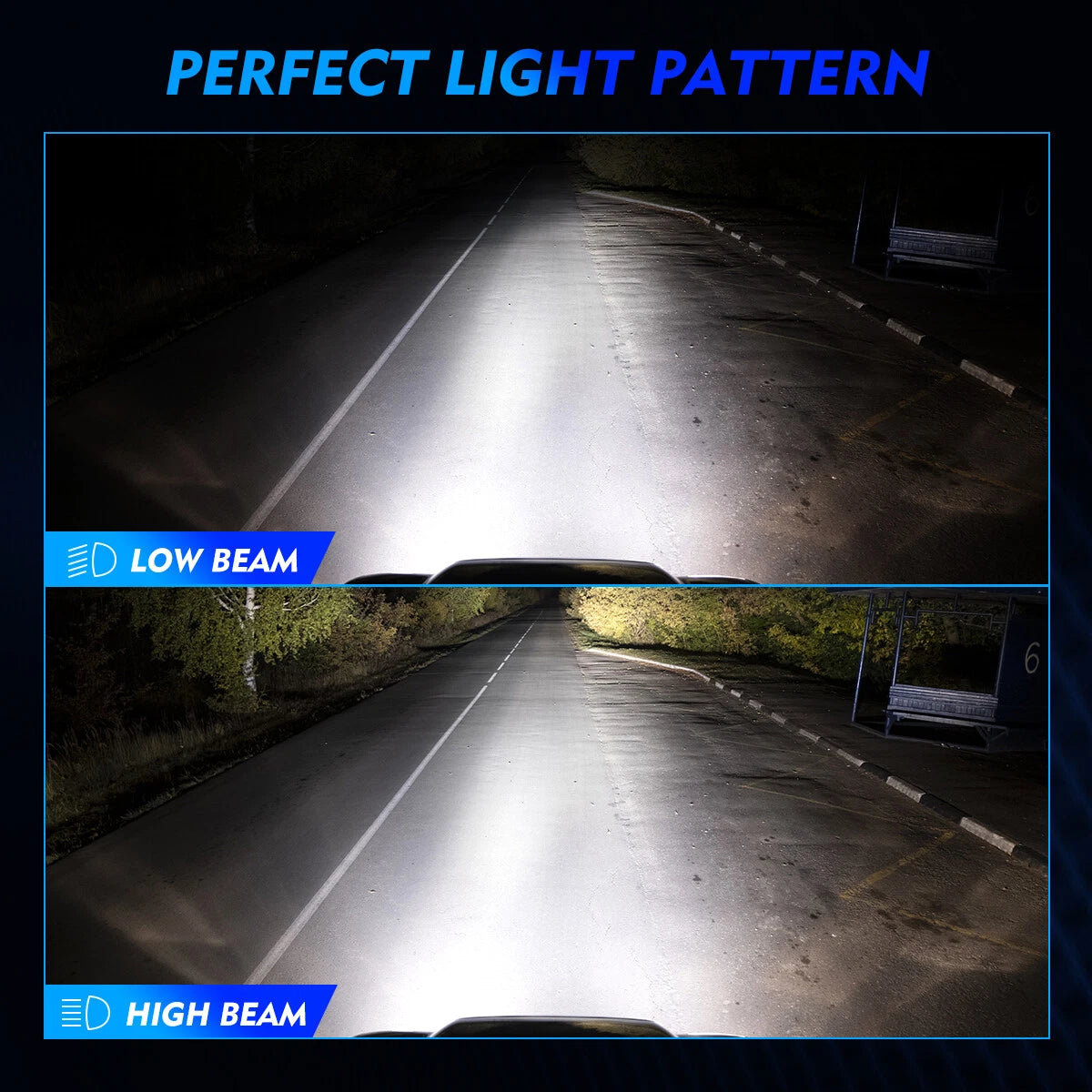 2X 9012 LED Headlight Bulbs for 20000LM 6500K