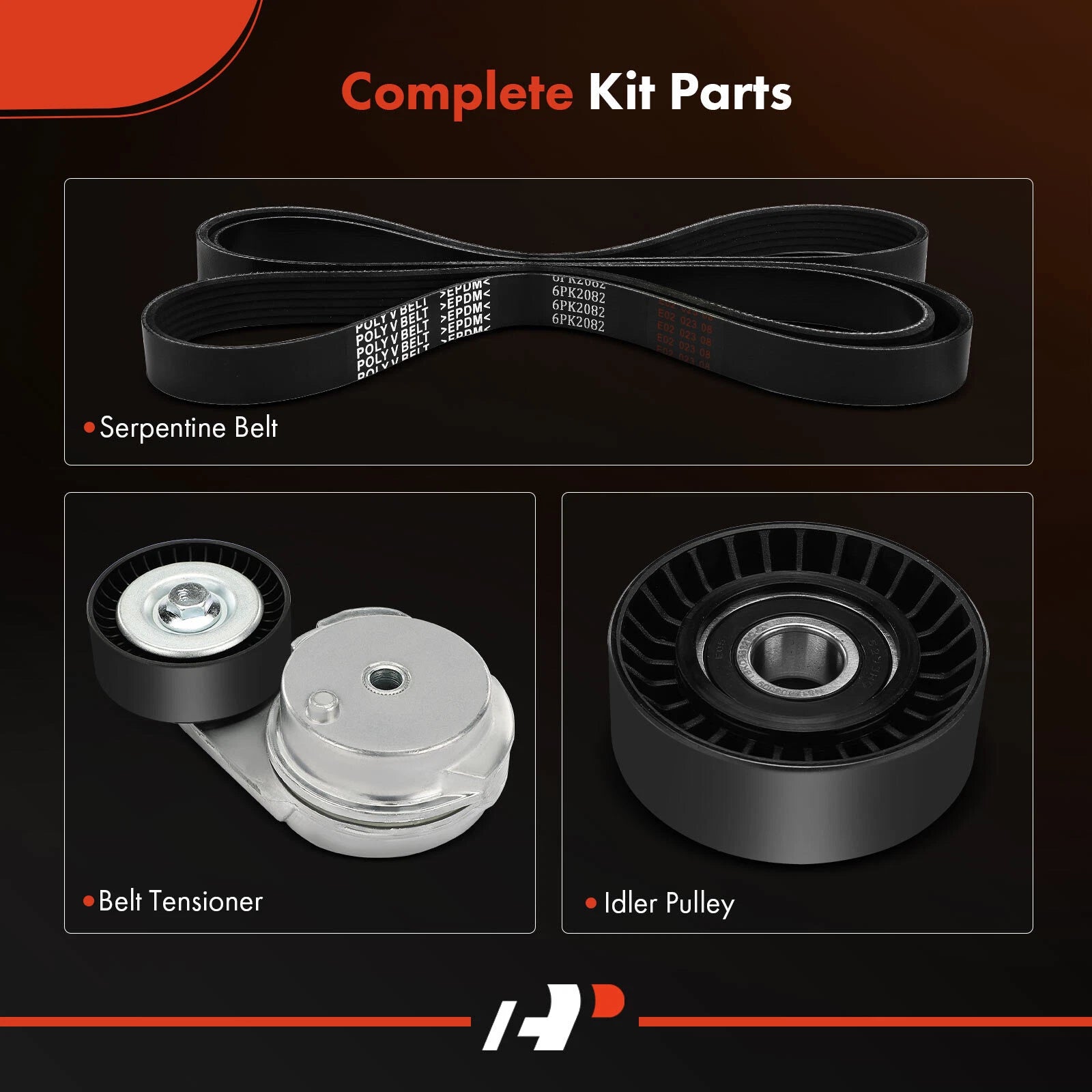 3X Serpentine Belt Drive Component Kit for Jeep Grand Cherokee (2005–2008)