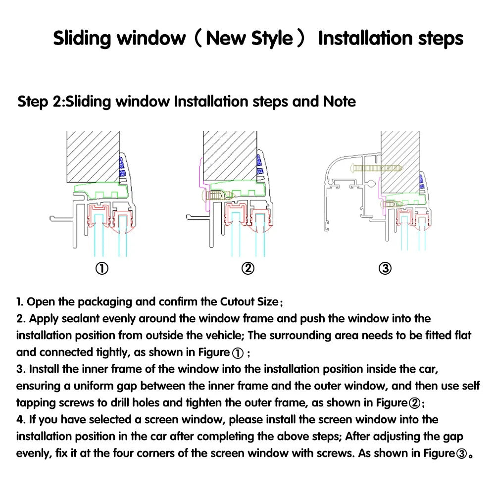 Set of 2 Vertical Slider Windows for RV Camper (12" W Ã 22" H)