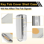 TPU Silicone Car Key Case for Mazda 2/3/5/6 (4 Buttons) - White/Silver Edge