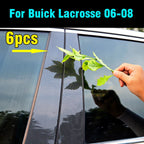 6 x Carbon Fiber Window Pillar Posts Door Trim Cover for Buick Lacrosse (2006–2008)