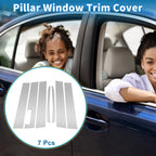7pcs Door Pillar Window Trim for Ford Maverick (2022–2023) Silver Tone