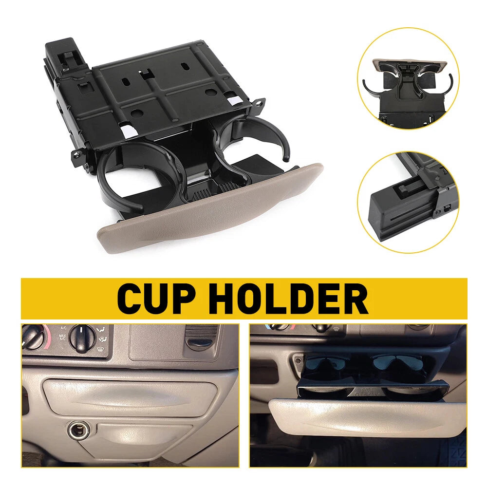 Dual Drink Cup Holder for Ford F250-F550 Super Duty Excursion (1999–2004)