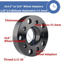 1.25" Hub Centric Wheel Adapters 5x4.5 to 5x5 for Jeep
