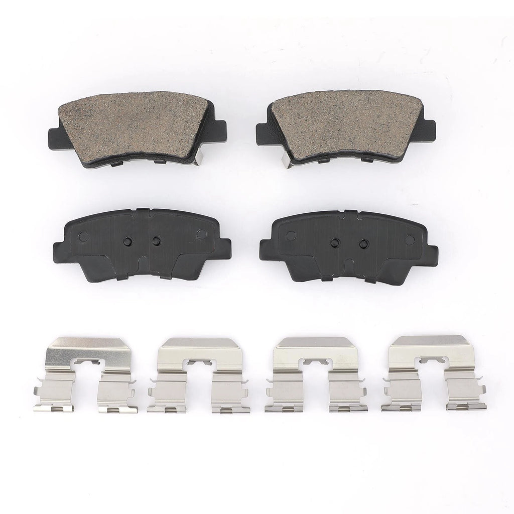 Set of 2 Rear Disc Brake Rotors & Ceramic Pads for Hyundai Accent (2012–2017)