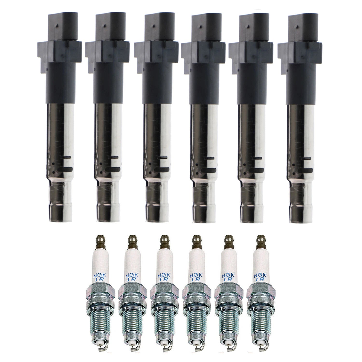 Set of 6 Ignition Coils & NGK Laser Iridium Spark Plugs for Audi A3 Quattro (2006–2013)