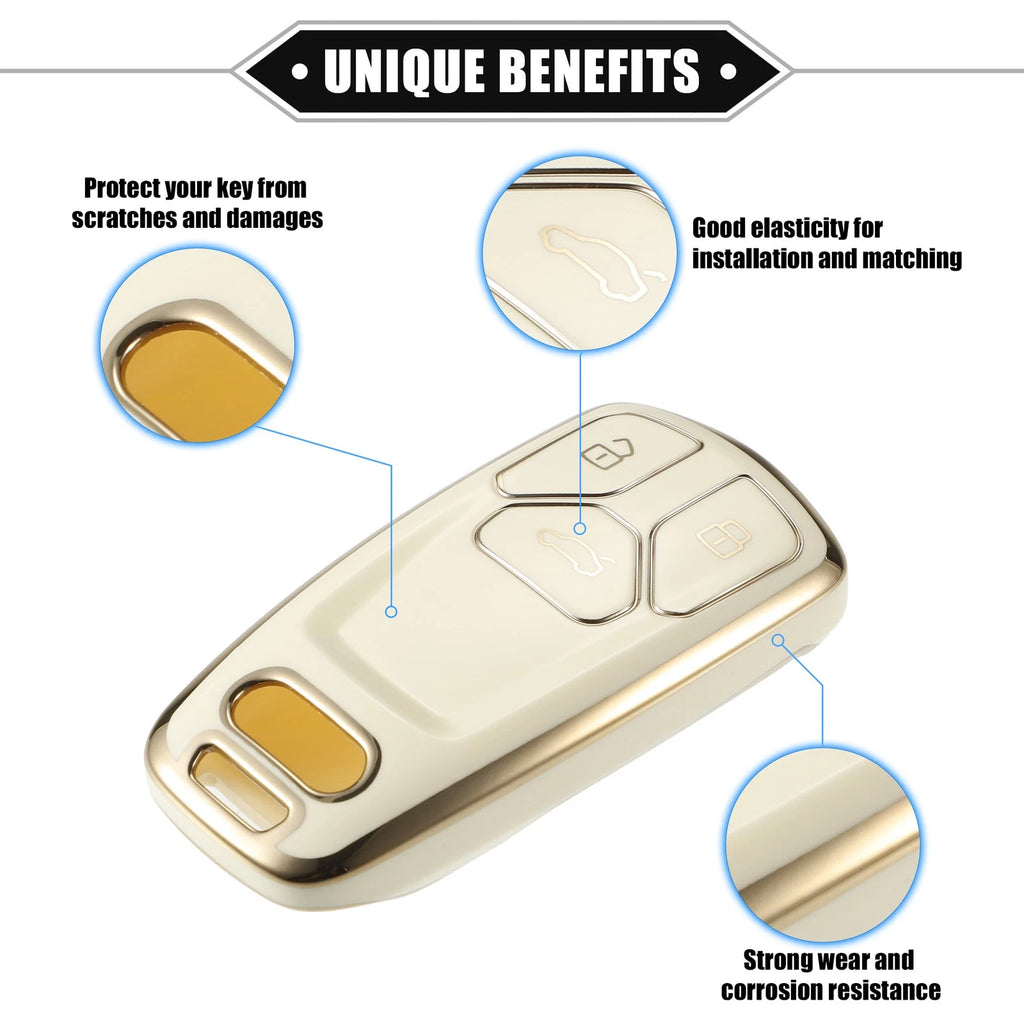 Set of 1 Key Fob Cover for Audi A5 Q5 S4 (2017–2020) - White
