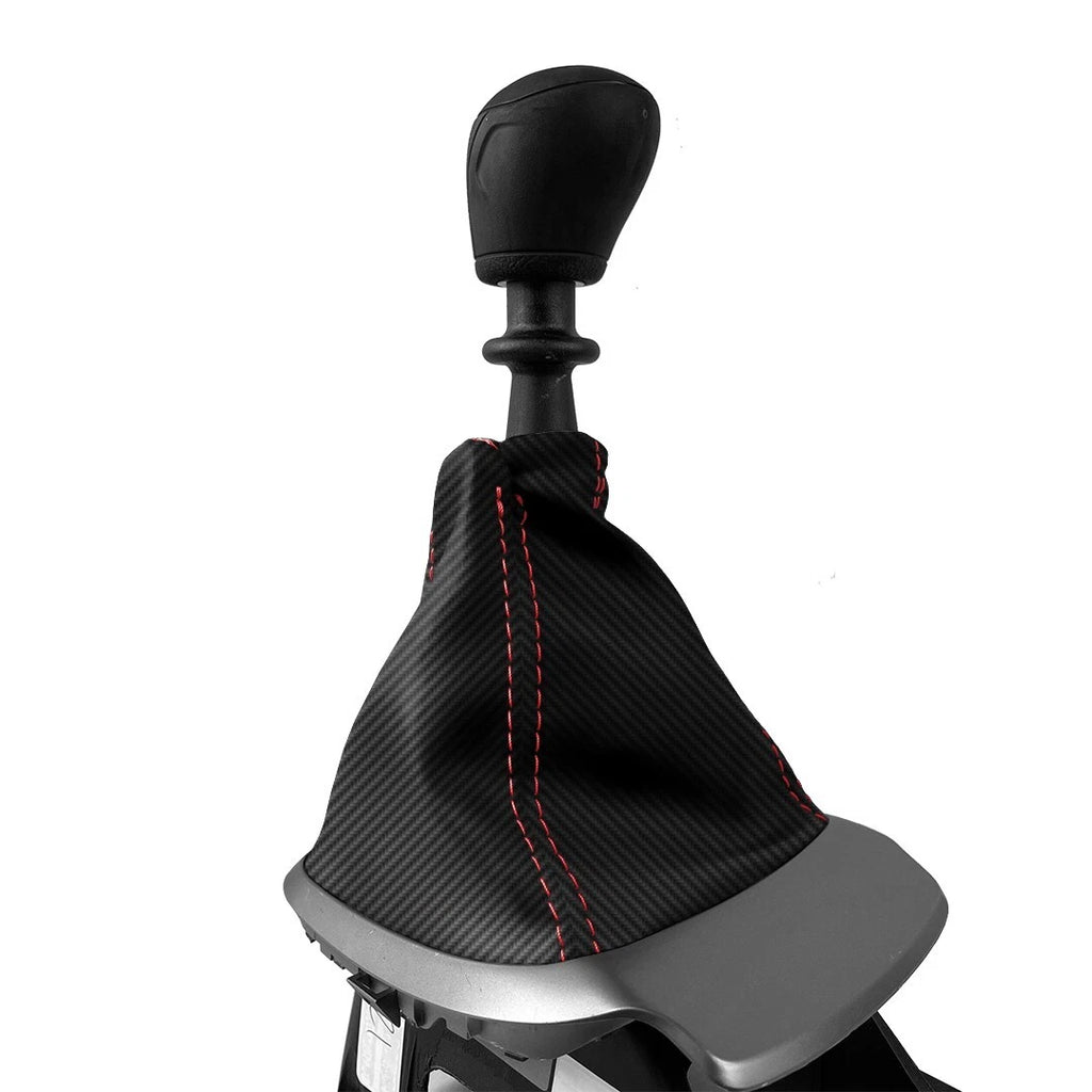 Manual Shift Boot for Chevrolet Sonic (2012–2016) Red Stitch Carbon