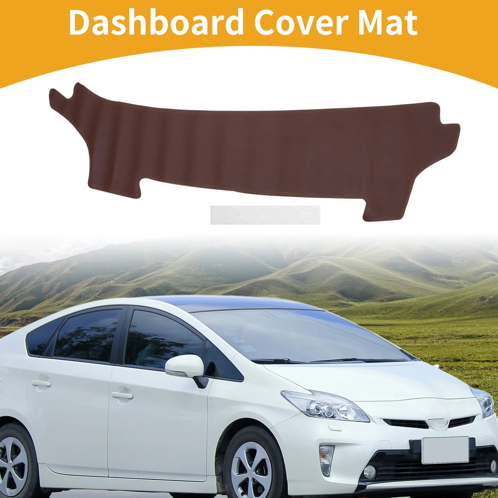 Dashboard Cover Mat for Toyota Prius (2023–2024) Brown Anti-Slip