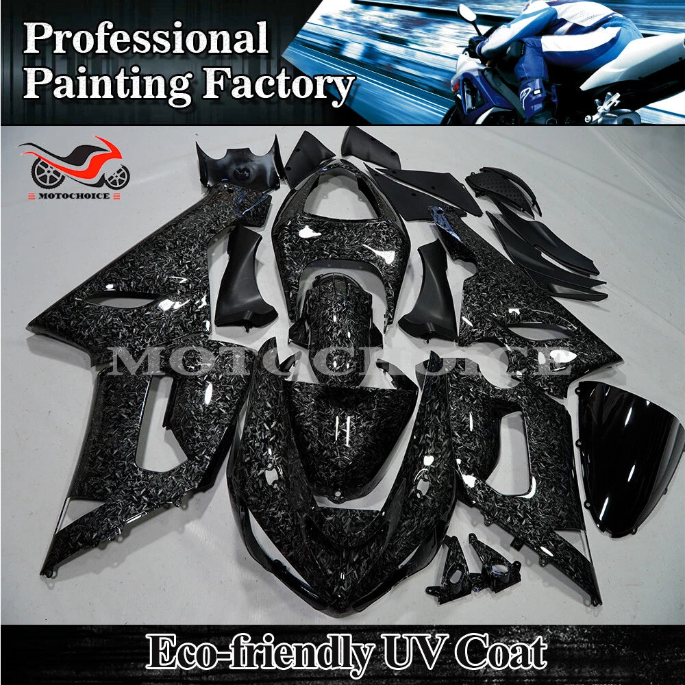 Forged Carbon Fiber Fairing Kit for Kawasaki Ninja ZX6R (2005–2006)