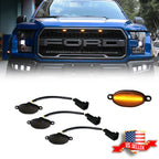 3Pcs Smoked 12-SMD Amber LED Front Grille Lights for Ford Raptor (2010–2014)