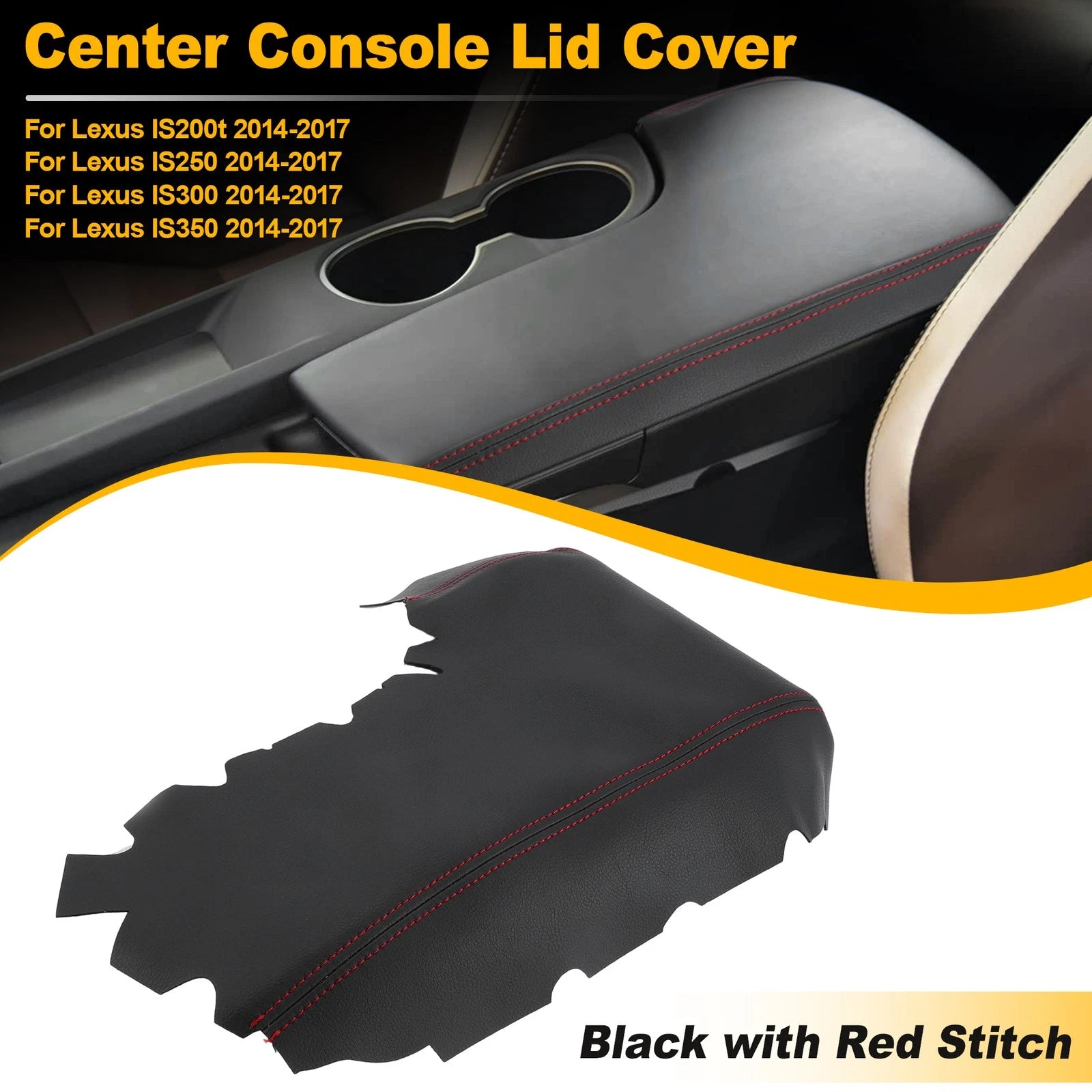 Center Console Lid Armrest Cover Trim for Lexus IS250 IS350 (2014–2017)