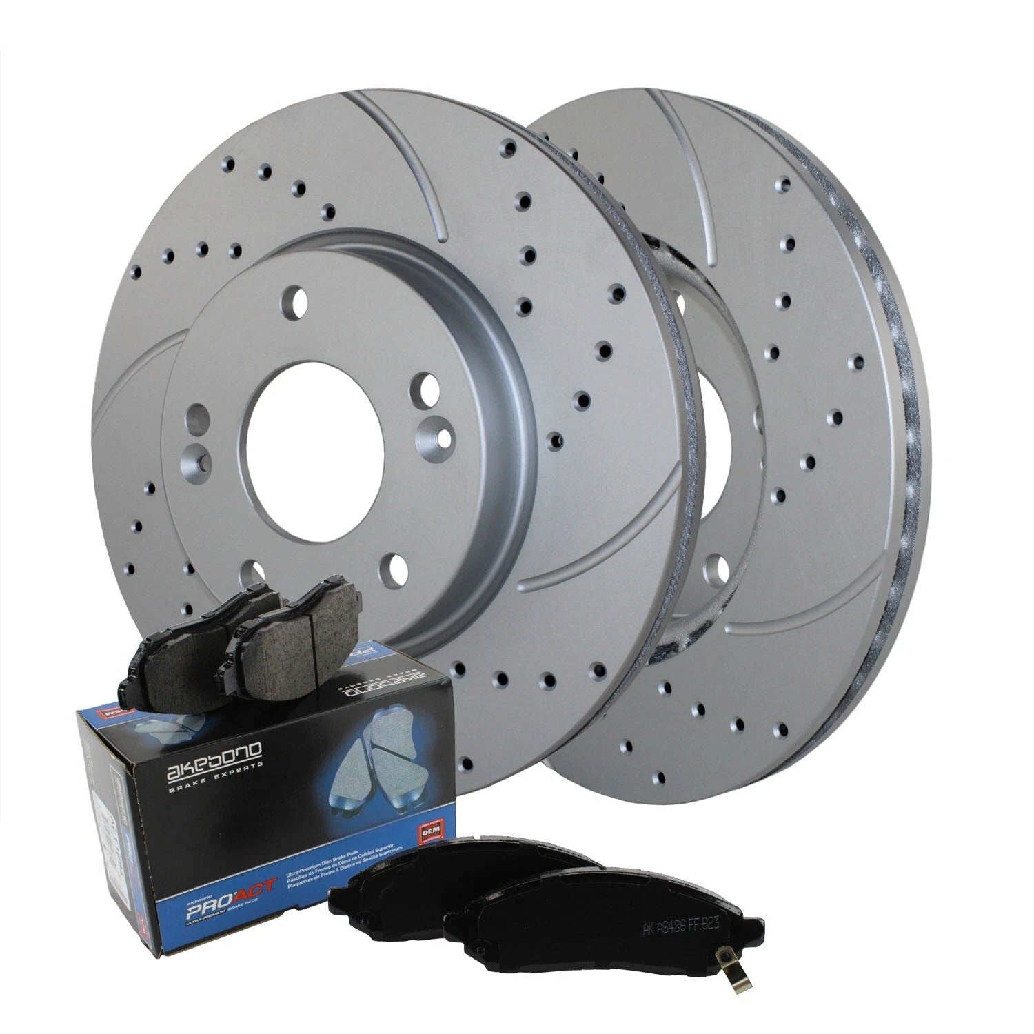Front Brake Kit 280mm Drilled Rotors & Akebono ProACT Pads for Kona Seltos (2020–2023)