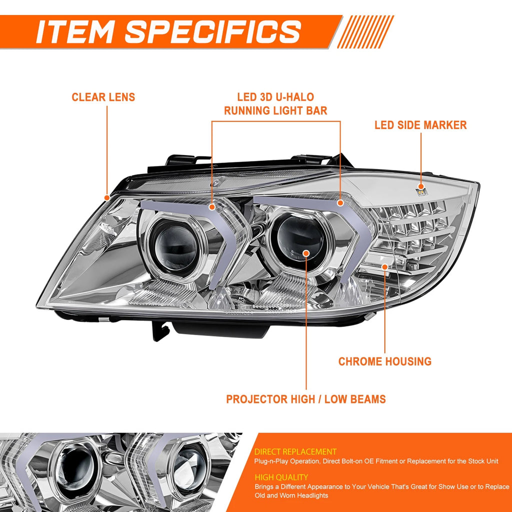 LED Projector Headlights for Kenworth W900 & Western Star 4800 (1981-2019)