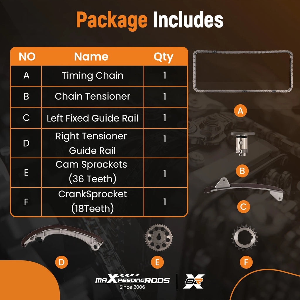 Engine Timing Chain Kit for Toyota Matrix Vibe 1.8L (2003–2008) 9-4200SA