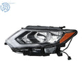 Headlight Left Driver Side for Nissan Rogue (2017–2019) Halogen W/O Bulbs