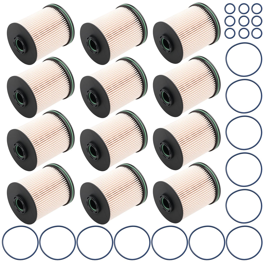 12X TP1015 Fuel Filter for Chevy GMC Diesel (2014–2021) 23304096 with Gaskets