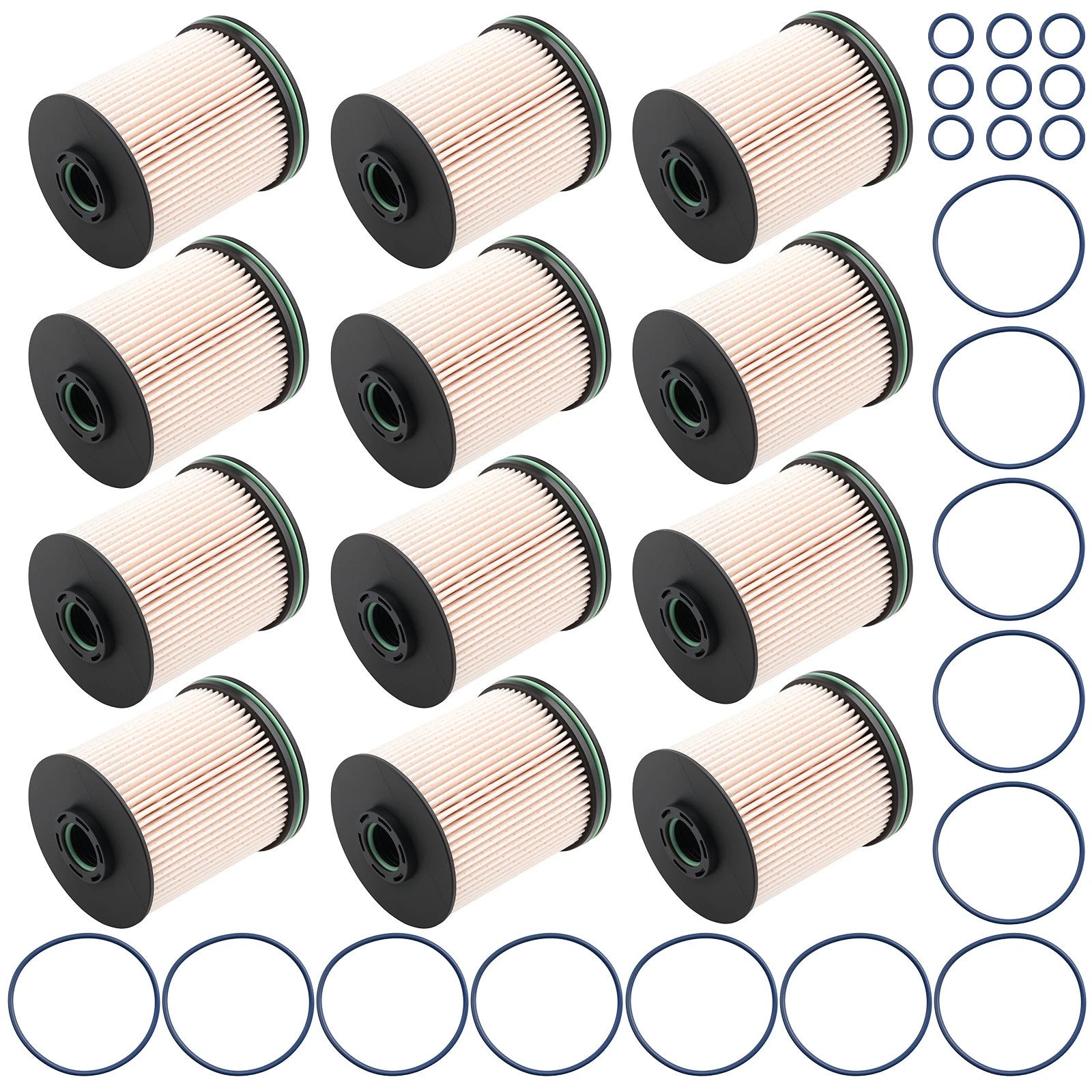 12X TP1015 Fuel Filter for Chevy GMC Diesel (2014–2021) 23304096 with Gaskets