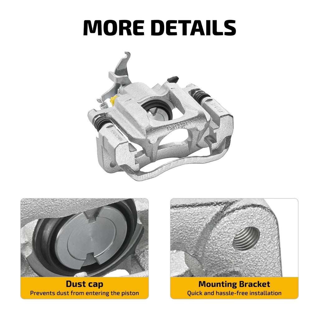 Set of 2 Rear Disc Brake Calipers with Bracket for Dodge Journey (2009–2012)