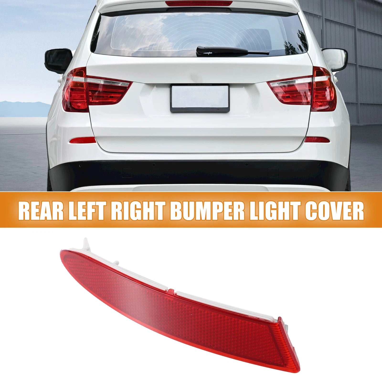 Rear Left Bumper Reflector Light Cover for BMW X3 F25 (2011–2014) 63147217315 Red