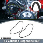 2X V-Ribbed Serpentine Drive Belt No. 9091602353 for Lexus LX450 (1996–1997)
