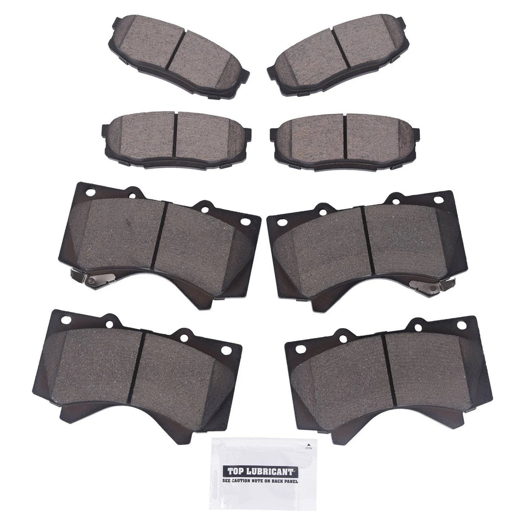 8PCS Ceramic Brake Pad Kit for Toyota Tundra Sequoia (2007–2021)