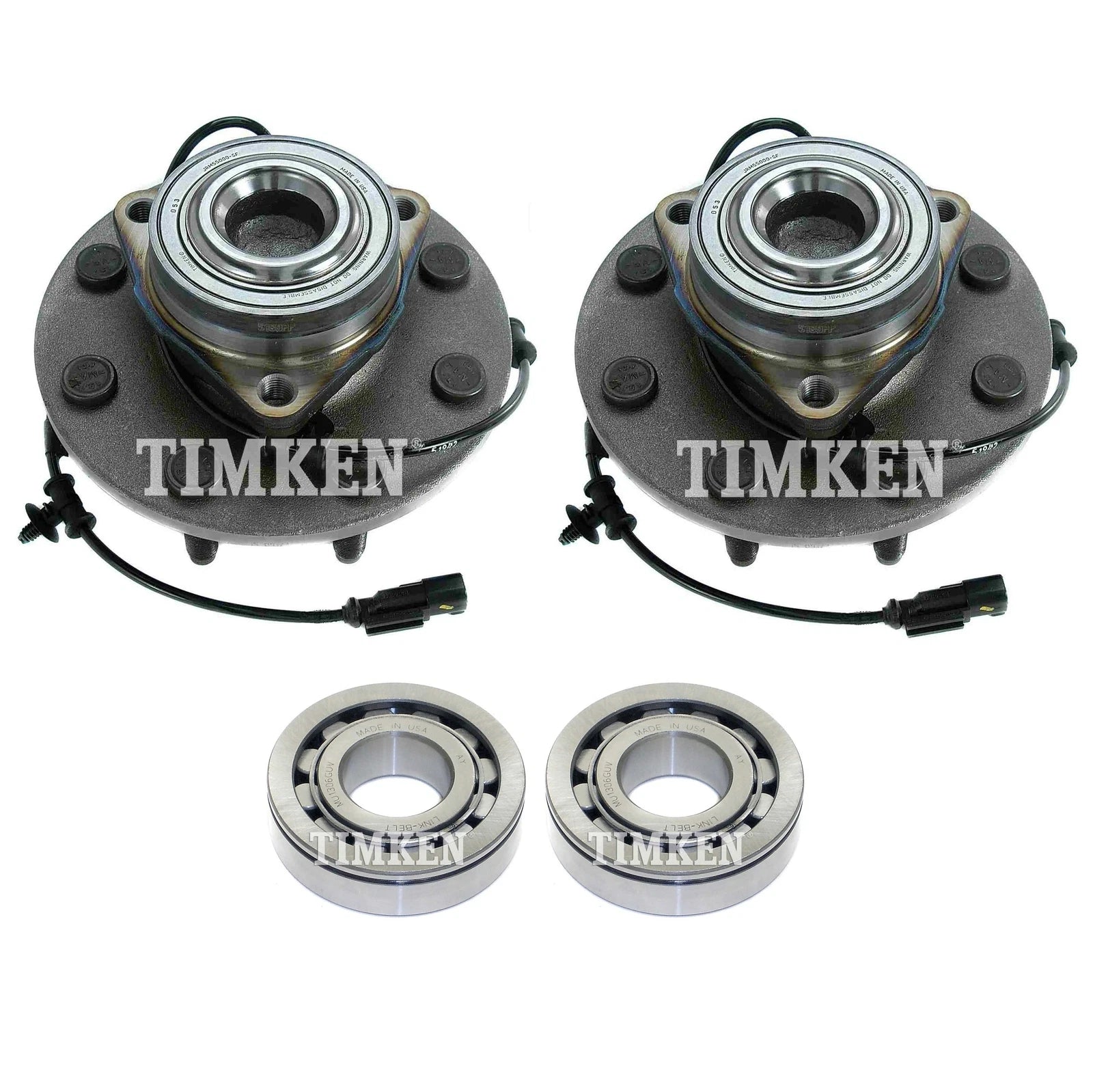 Front and Rear Wheel Bearings & Hubs Kit for Dodge Ram 1500 RWD (2006–2008)