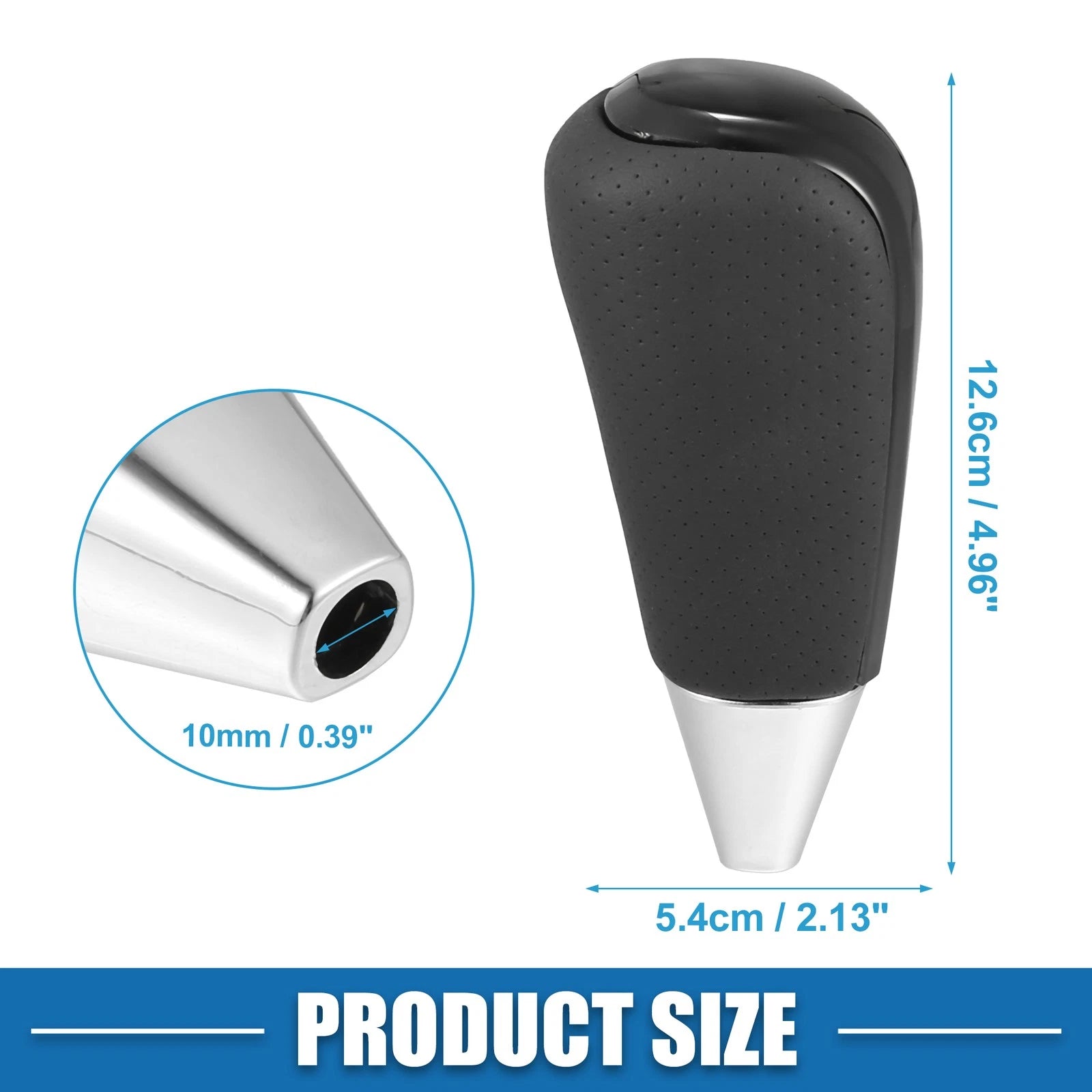Automatic Gear Shift Knob for Toyota (Black Faux Leather, Perforated)