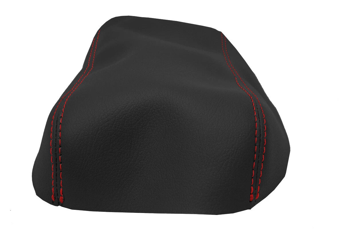 Leather Console Lid Armrest Cover for Nissan Skyline (1993–1998) Red Stitch
