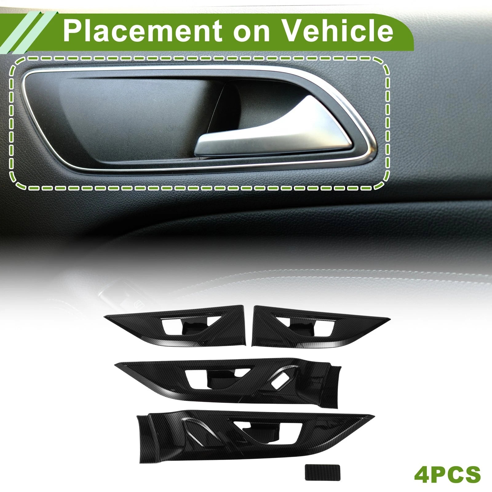 Interior Door Handle Bowl Cover Trim for Subaru Outback (2020–2024) Carbon Fiber Black
