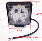 18W Off-Road LED Work Lamp for Truck SUV Trailer RV (Square)