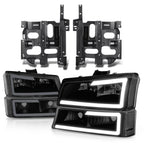 LED DRL Headlights with Mounting Brackets for Avalanche Silverado (2003–2007)