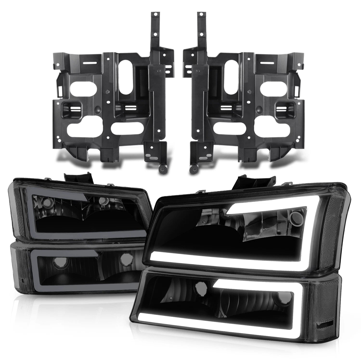 LED DRL Headlights with Mounting Brackets for Avalanche Silverado (2003–2007)