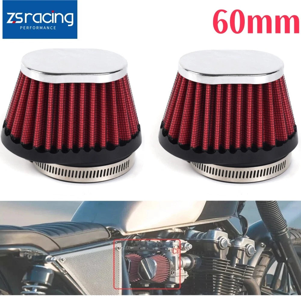 2X 60mm Air Filter Pod Cleaner for Dirt Bike ATV Quad Motorcycle