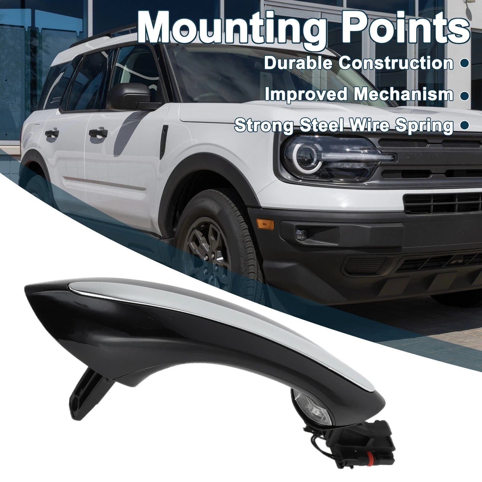 Rear Right Exterior Door Handle for BMW F07 F10 (2009–2017) No. 51217231934 Black Silver Tone