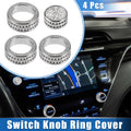 Set of 4 AC Audio Volume Tune Switch Knob Ring Covers for Toyota Camry 