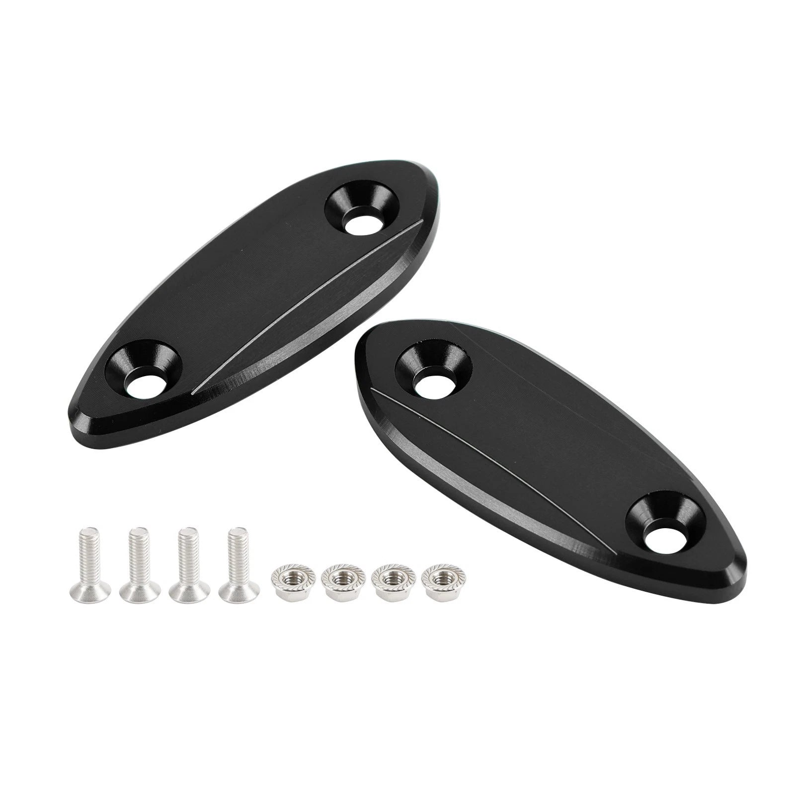 Mirror delete blanking block off plates for Kawasaki ZX-6R (2009–2012)
