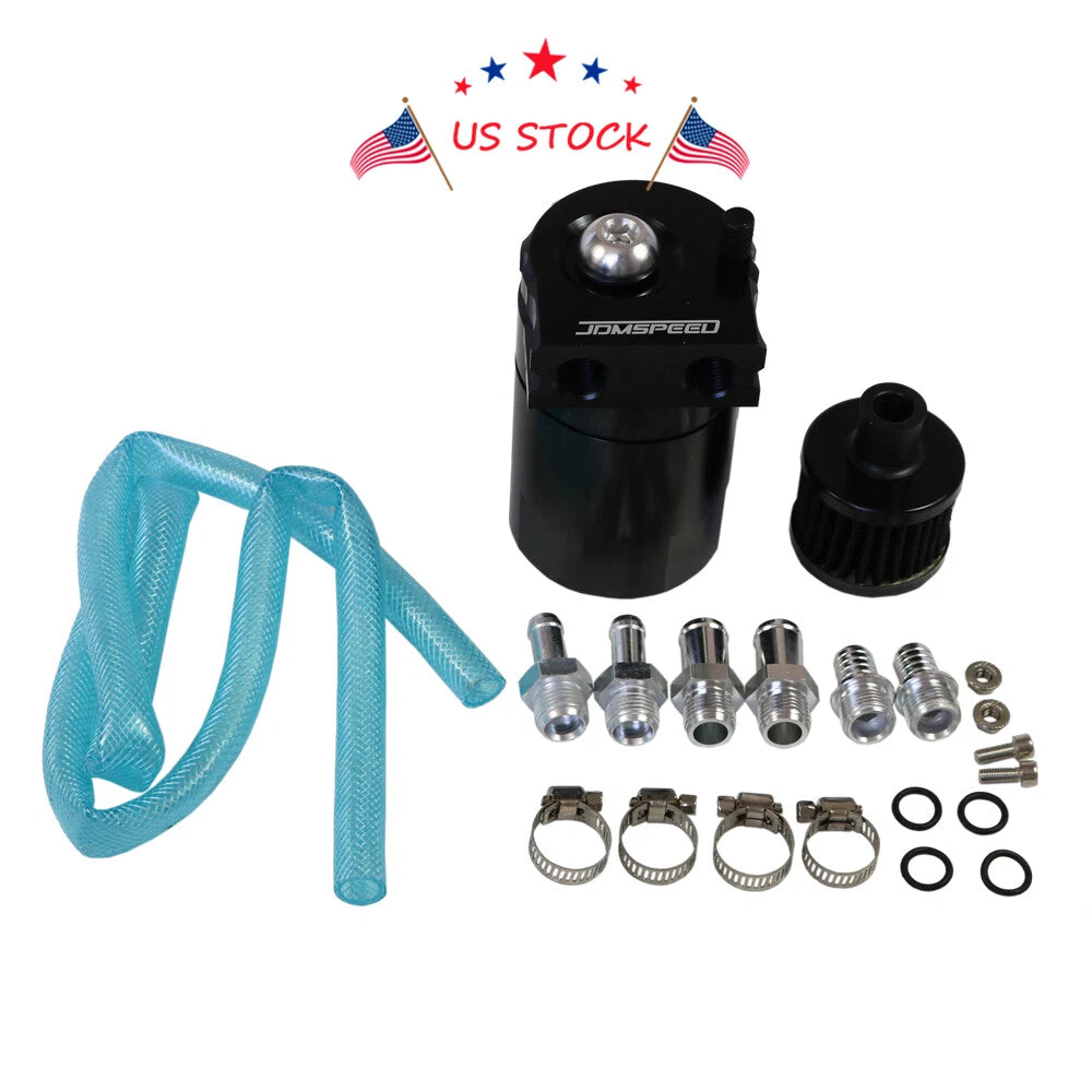 Oil Catch Can Tank Filter Kit for Universal Engine (Aluminum)